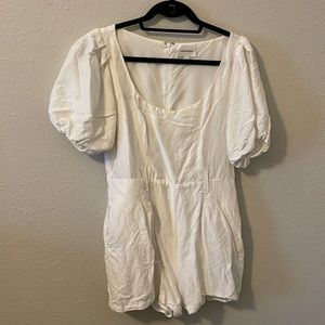 White Romper with belt loops
